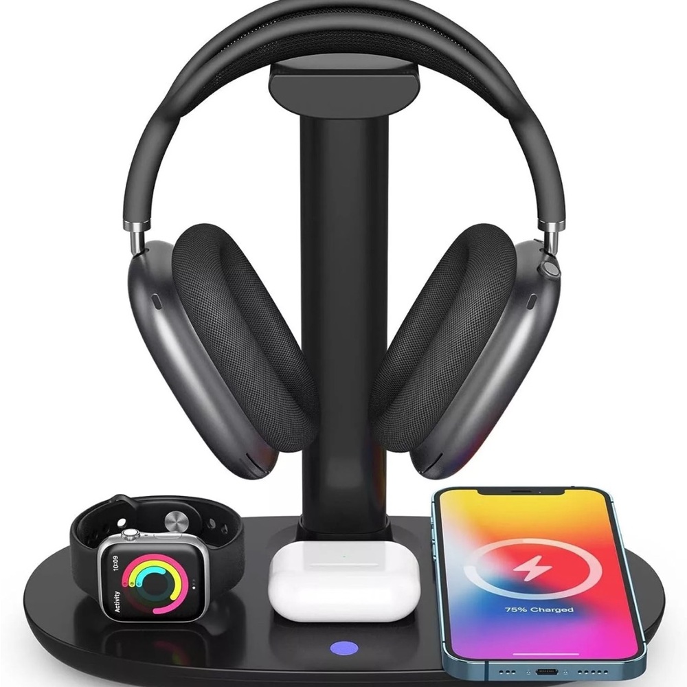 Navor 4-in-1 15W Dock Station & Headphone Stand for iPhone, Samsung